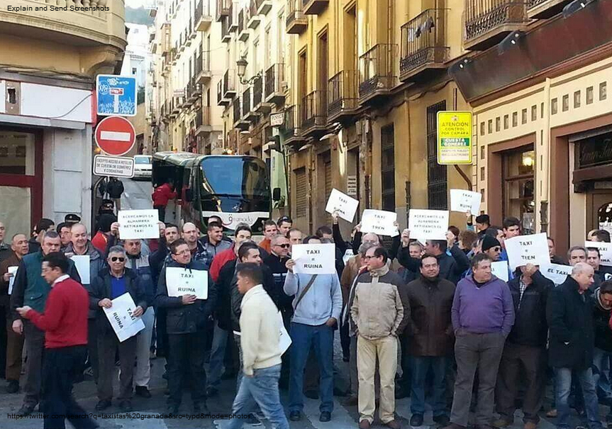 Taxistas granada protesta