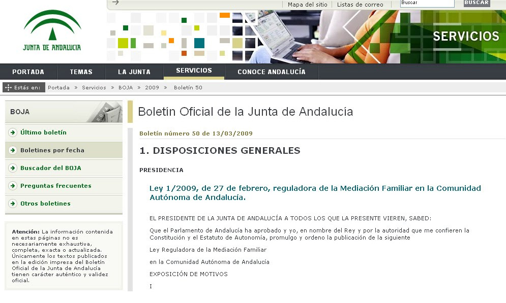 boja junta andalucia mediacion familiar