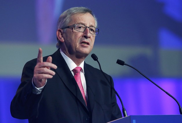 Former Luxembourg PM Juncker delivers a speech in Dublin