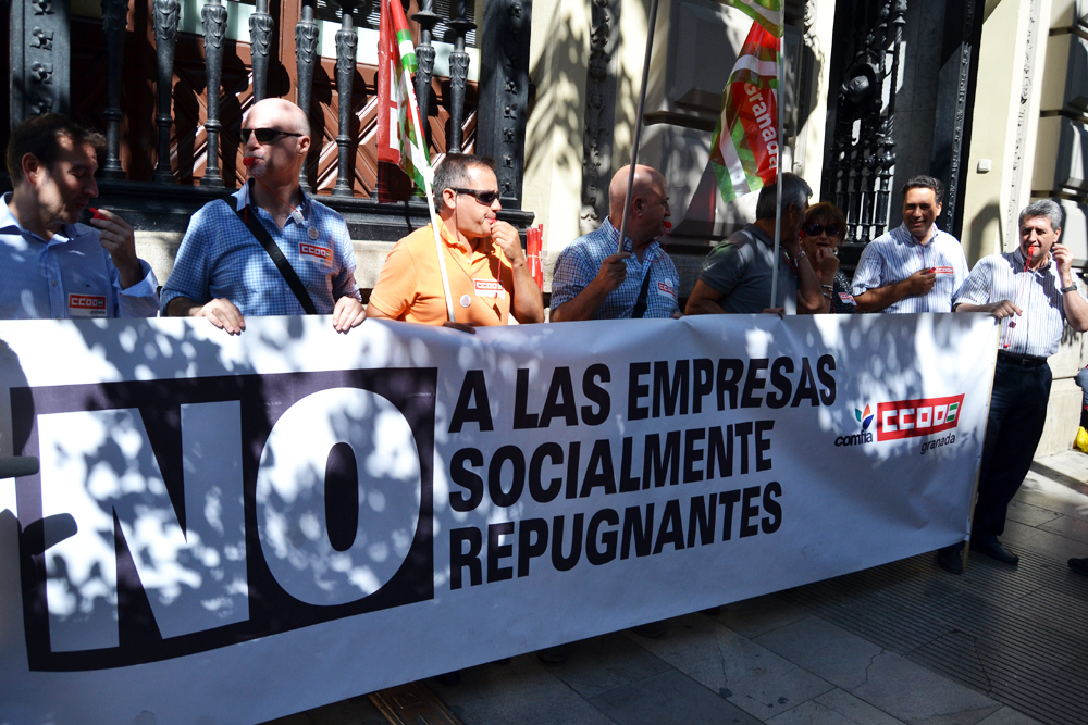 Protesta Santander CCOO