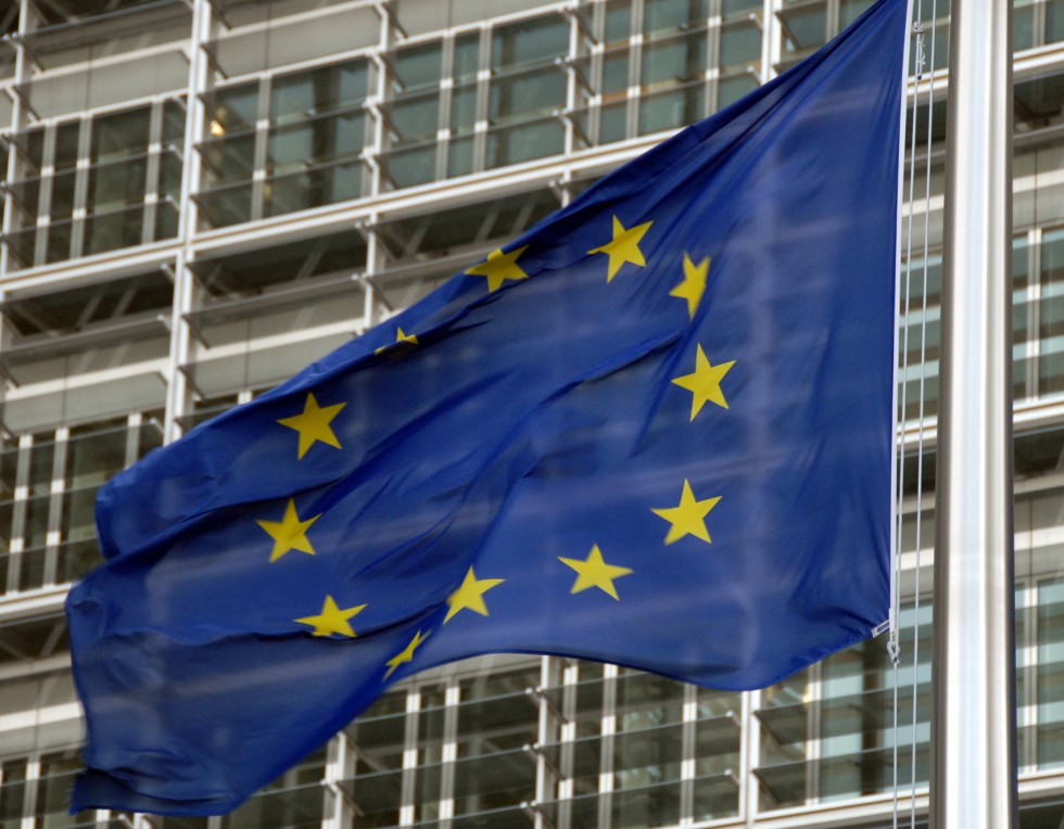 Drapeaux européens devant le Berlaymont