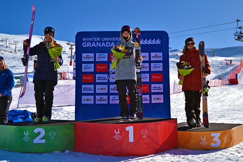 Universiada 2015-02-09 Esquí Slopestyle Femenino final podio