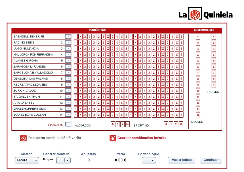 Quiniela jornada 38