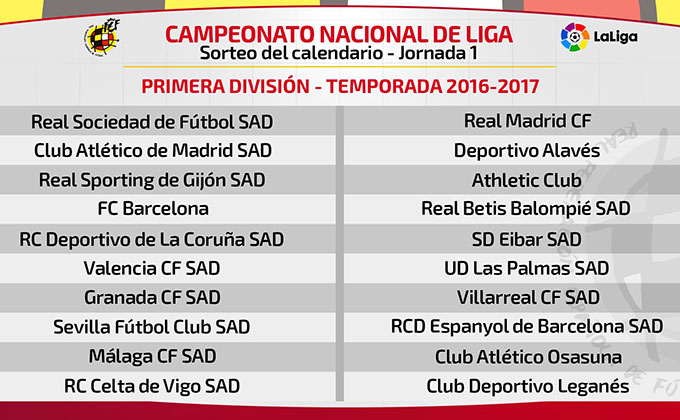 Calendario Jornada 1