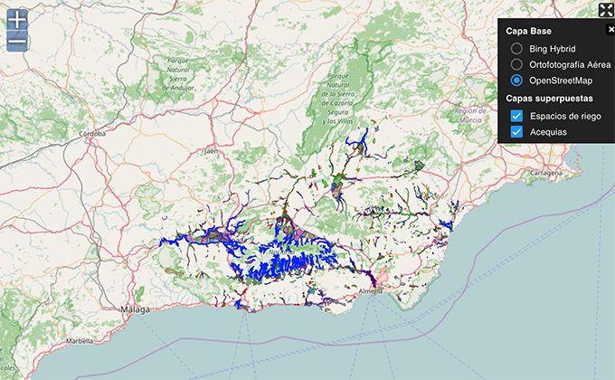 Mapa colaborativo de regadíos históricos de Granada y Almería Regadío histórico