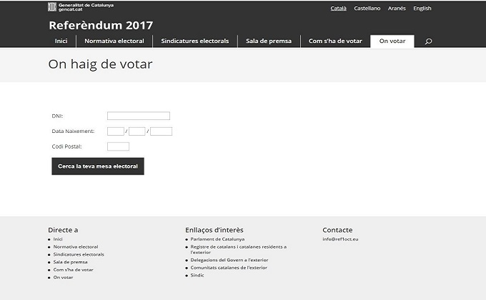 web referendum Catalunya
