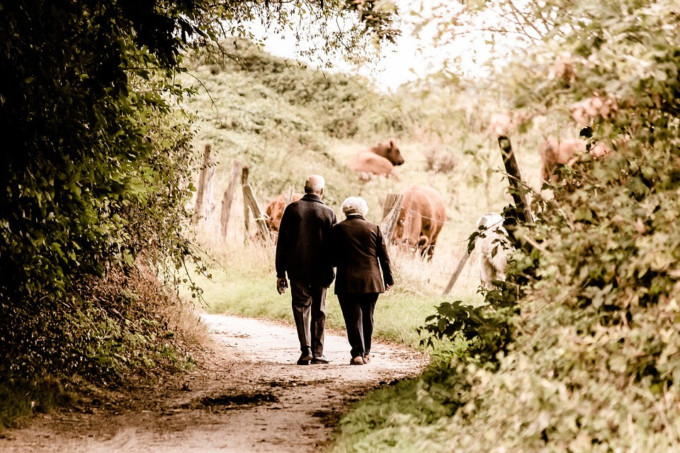 pareja de ancianos paseando