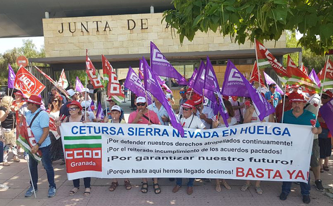 trabajadores sierra nevada manifestacion junta