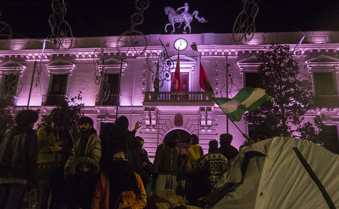 acampada plaza del carmen