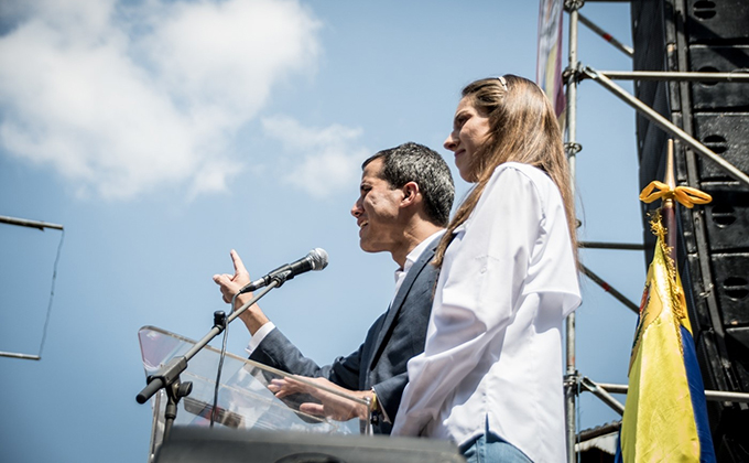 February 2, 2019 - Caracas, Venezuela: Hundreds of thousands of Venezuelans rally in support of Juan Guaidó, as interim president of the country, and the National Assembly in Caracas, Venezuela. (Carlos Sanchez/Polaris)