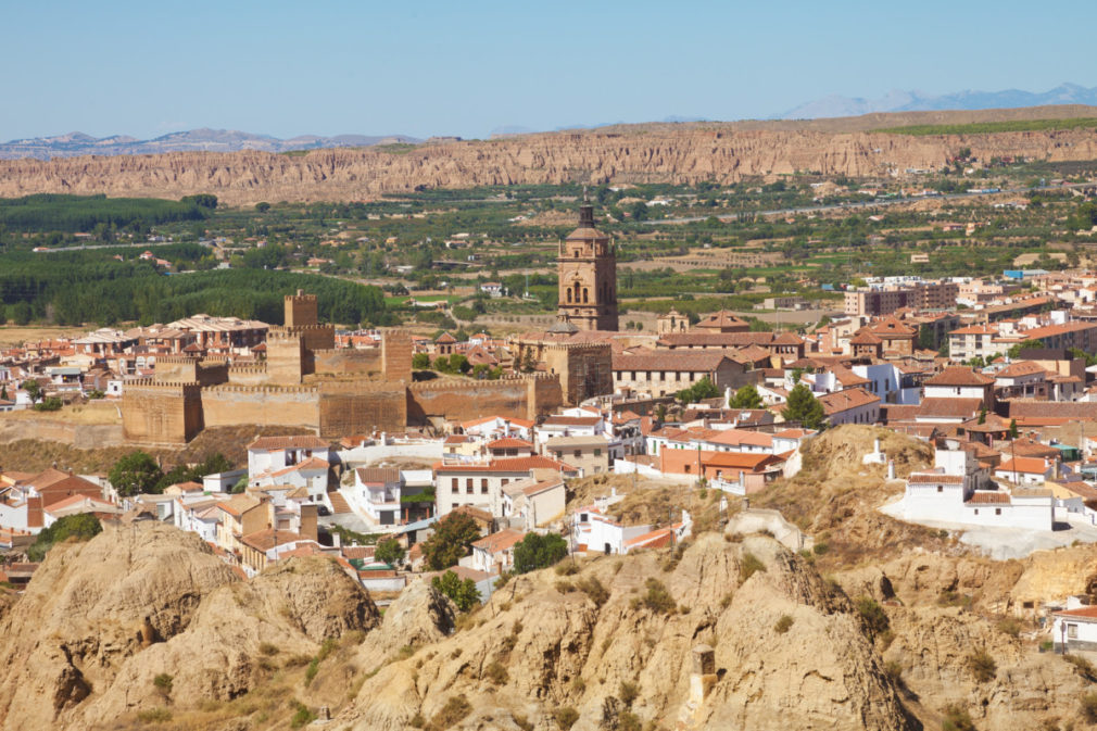 aeial view of Guadix town, province of Granada, Spain