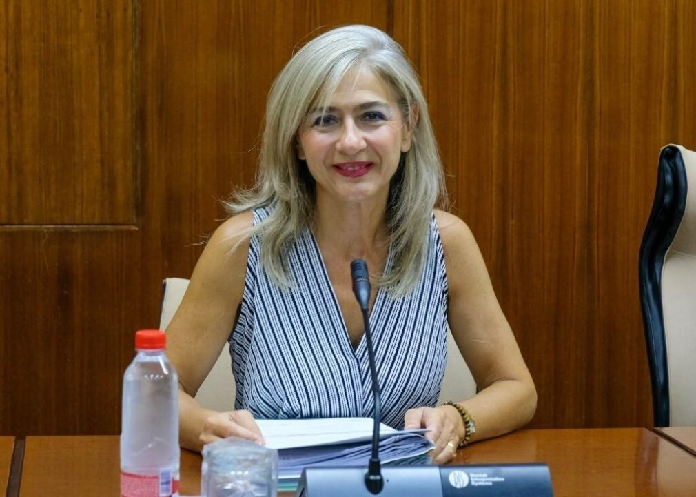 La consejera de Cultura, Patricia del Pozo, durante su intervención en la comisión parlamentaria de su área