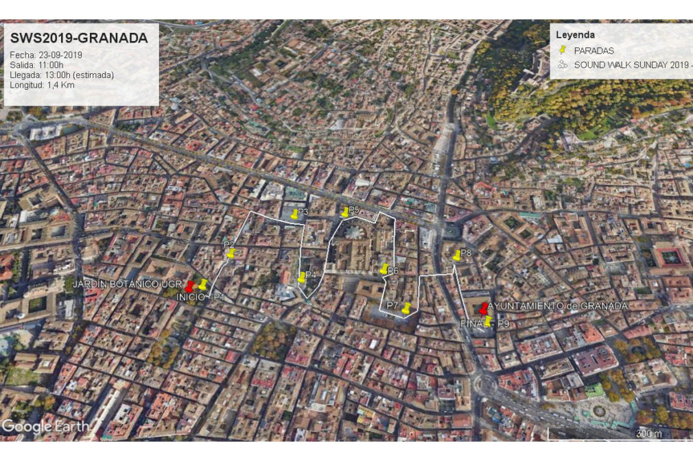 Itinerario del Sound Walk Sunday 2019 en Granada