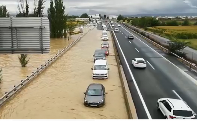 inundacion A92 SantaFe rio Salado