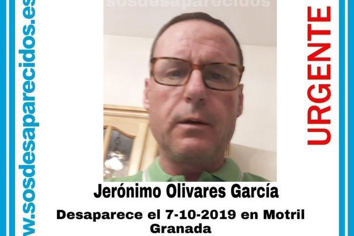 Cartel que alerta de la desaparición de Jerónimo Olivares García