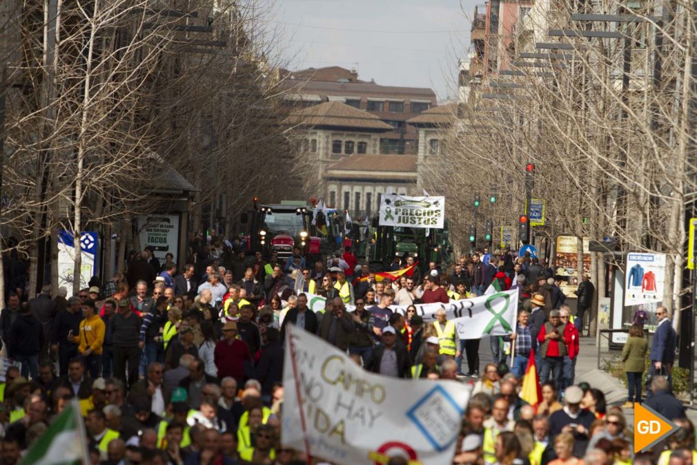 Tractorada y manifestación de los agricultores de la provincia de Granada