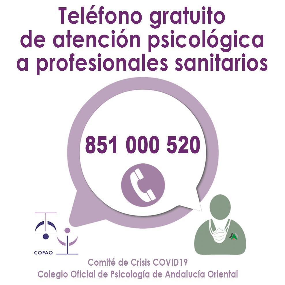 telefono atencion psicologica sanitarios Copao