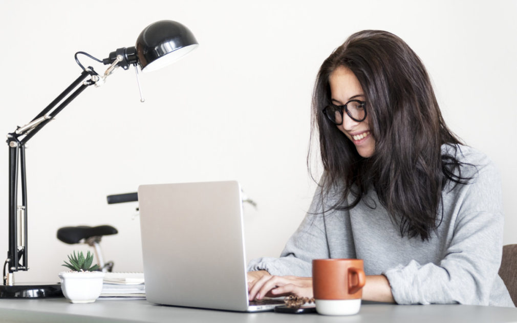 Woman using computer laptop