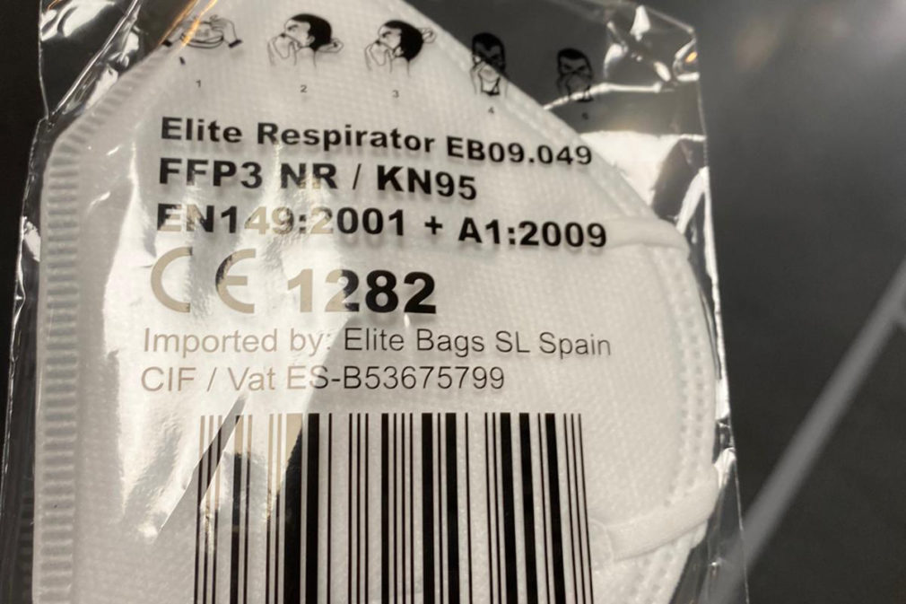 mascarilla defectuosa ELITE RESPITATOR EB09.049