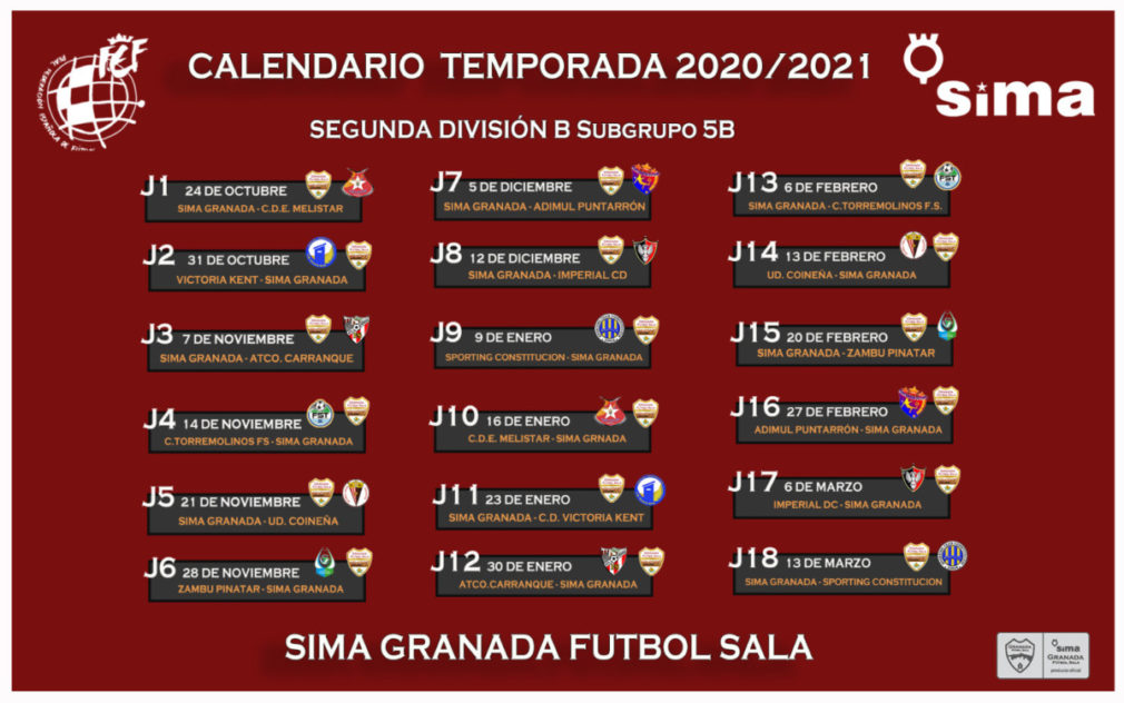 Calendario Grupo V - Fase 1