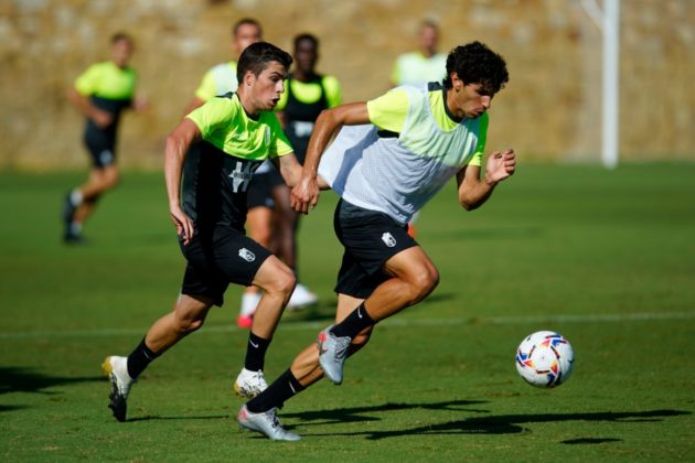 Soro y Vallejo durante un entrenamiento | Pepe Villoslada/GCF