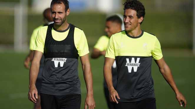 victor diaz y luis milla entrenamiento granada cf - Foto Pepe Villoslada GCF