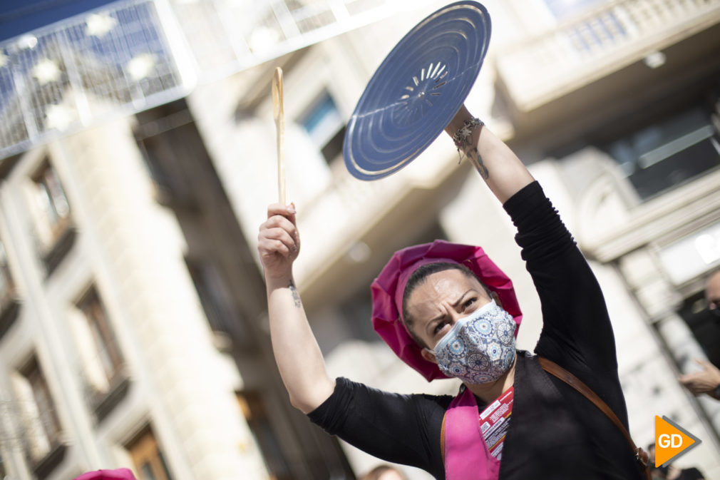 Manifestación en contra del cierre de la hosteleria en Granada durante las restrinciones por coronavirus