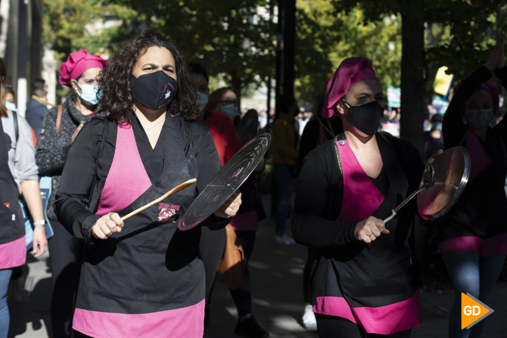 Manifestación en contra del cierre de la hosteleria en Granada durante las restrinciones por coronavirus