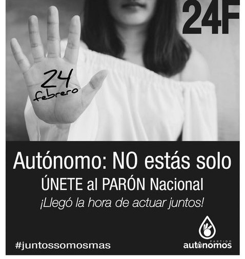 cartel caravana autonomos paron 24 f