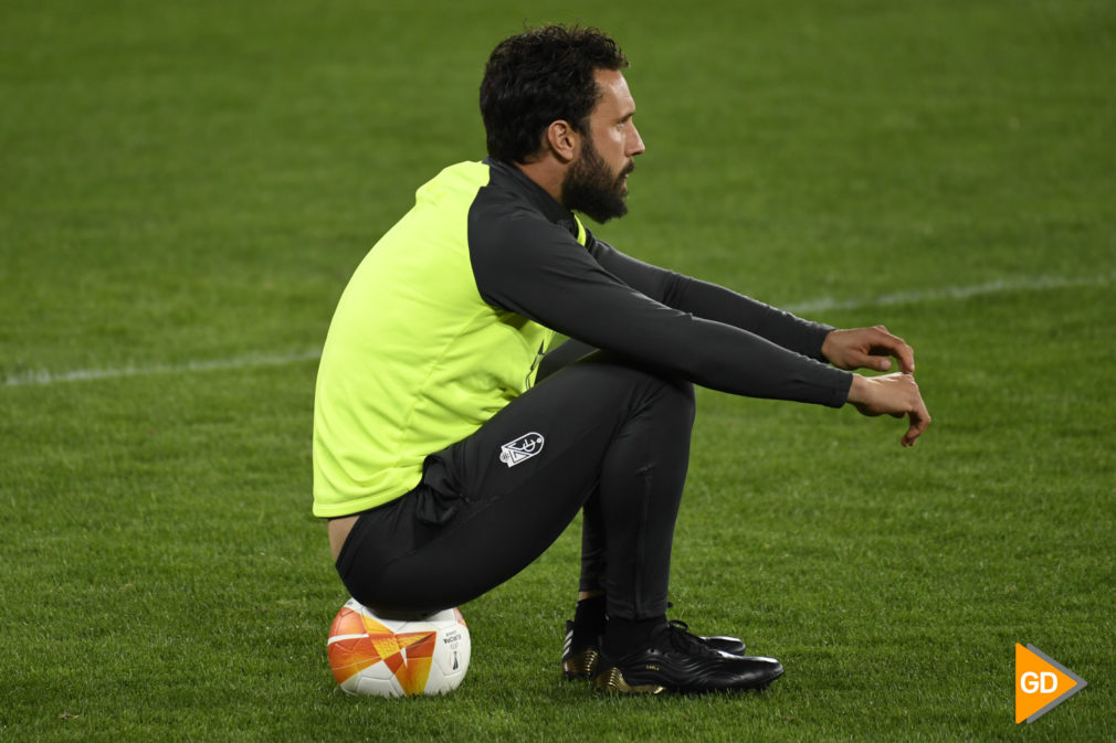 Entrenamiento del Granada CF previo al partido contra el Napoles en Europa League