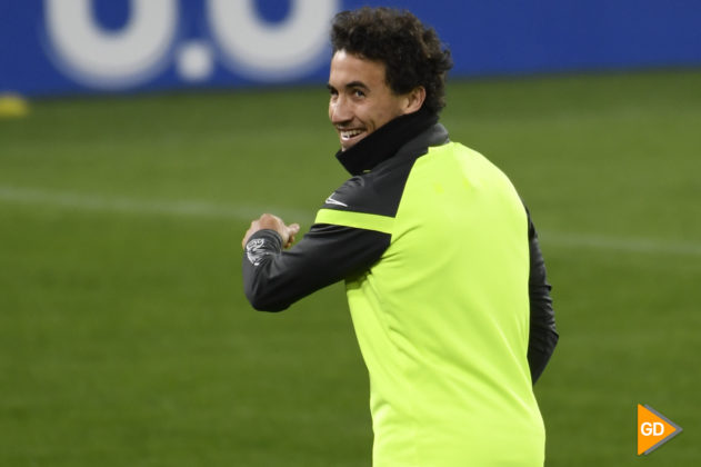 Luis Milla, en un entrenamiento previo a un encuentro de Europa League con el Granada | Foto: Antonio L. Juárez