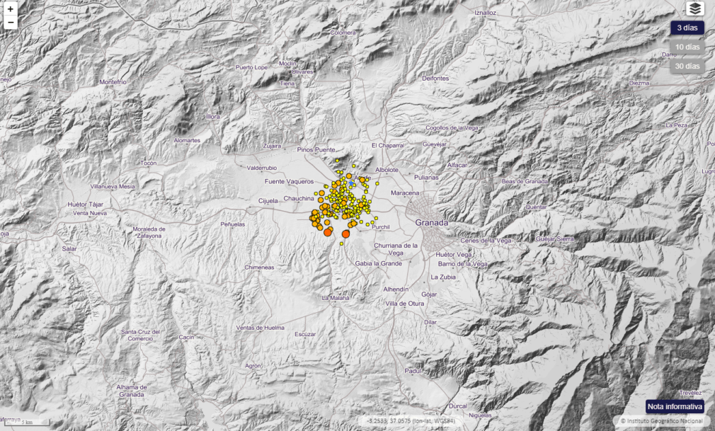 Terremotos Granada lunes 1 febrero
