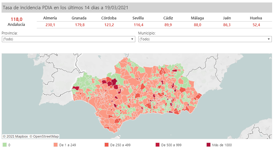 Portal IECA - mapa de Andalucía