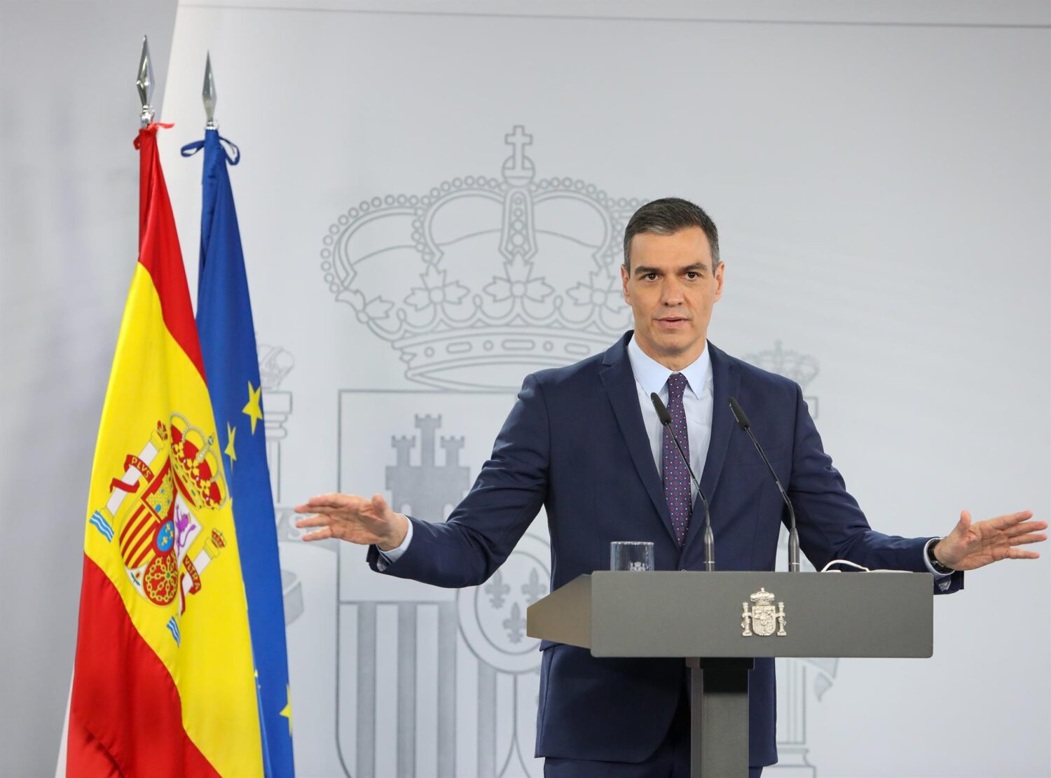 Pedro Sánchez interviene tras la reunión Consejo de Ministros 13 de abril de 2021 Foto EUROPA PRESS-MFERNÁNDEZ