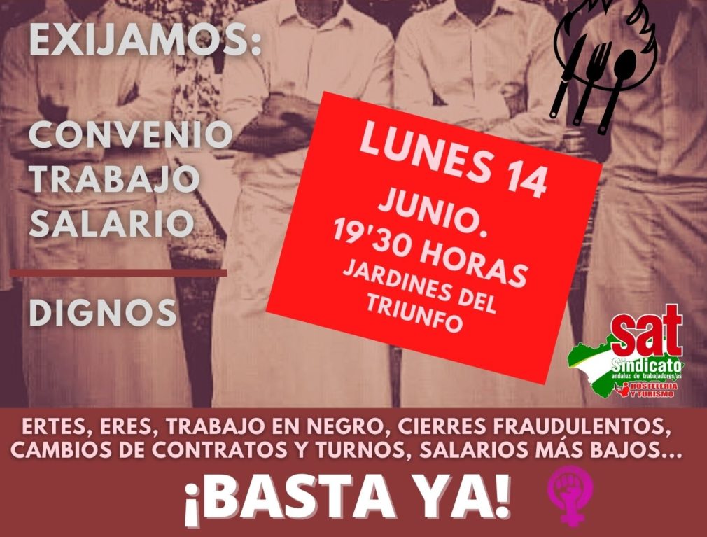 Cartel manifestación hostelería 14 de junio