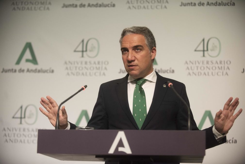 El consejero de la Presidencia, Administración Pública e Interior y portavoz del Gobierno andaluz, Elías Bendodo