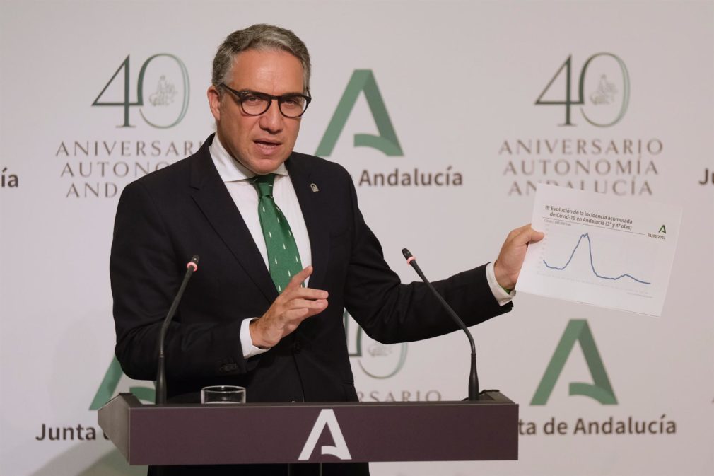 Elías Bendodo comparecen en la rueda de prensa posterior a la reunión del Consejo de Gobierno