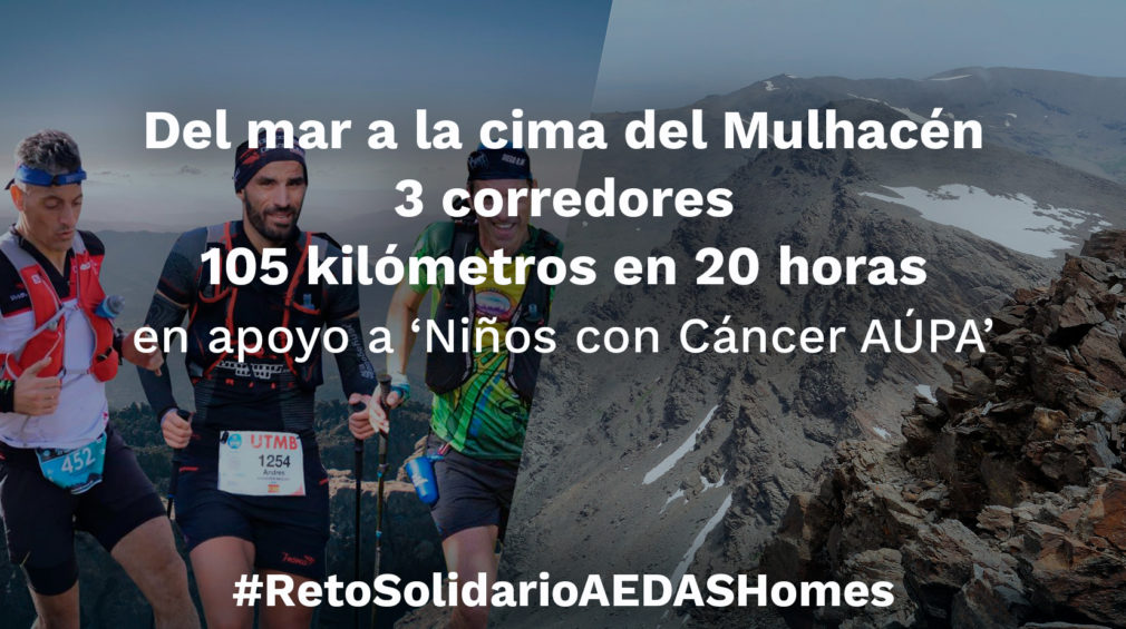 Los corredores que realizarán el Reto Solidario AEDAS Homes, Diego Chacón, Andrés Valverde y Diego Romero.