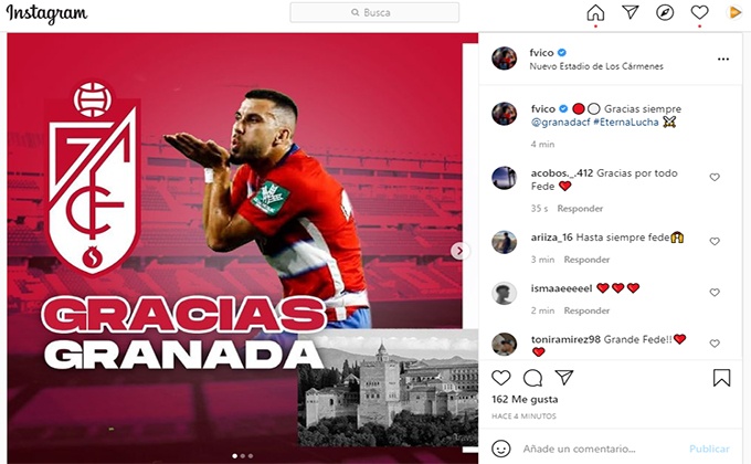 fede vico despedida granada cf instagram