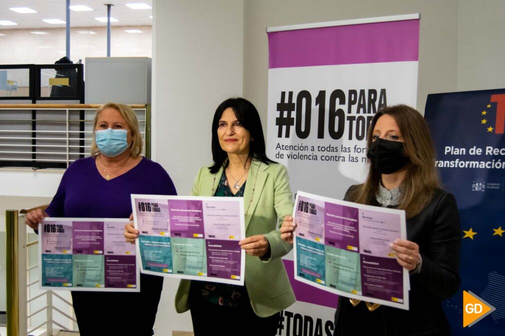 16032022- Presentacion campaña de difusion telefono 016 - Violencia contra las mujeres - Inmaculada Lopez - SEPE Lourdes Pineda - Monserrat Muñoz - de Eva Sola
