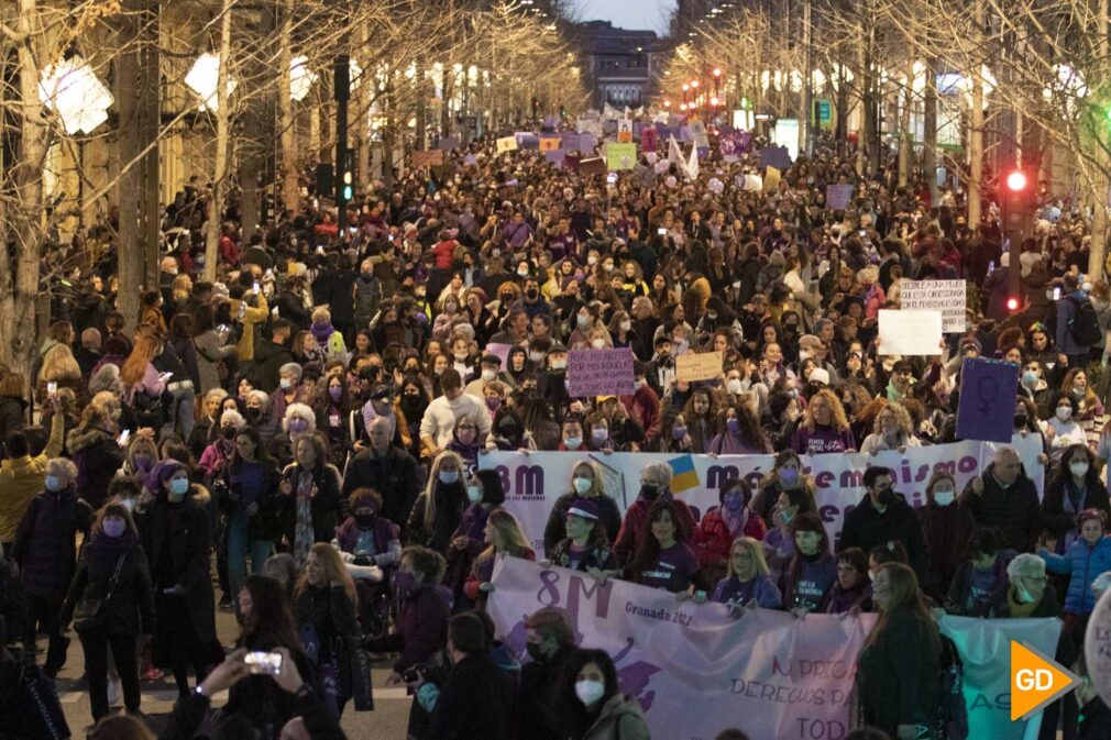 Manifestación feminista por el 8M en Granada