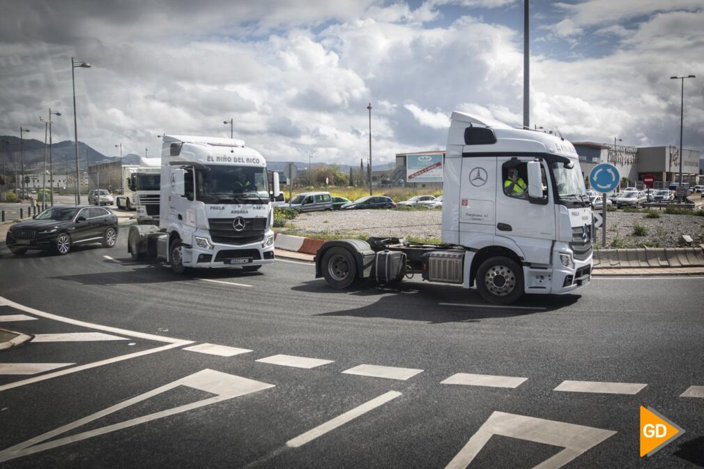 Protestas de los transportistas en MercaGranada