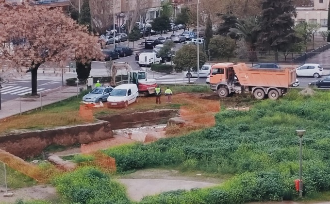 Trabajos de acondicionamiento de la Villa Romana de Vergeles