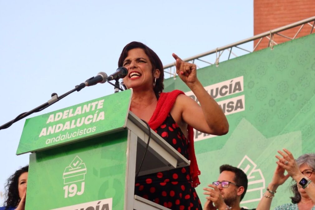 VÍDEO: Teresa Rodríguez celebra que Andalucía "ha pinchado el globo" de Vox: "Ha pegado un Macarenazo en la frente"