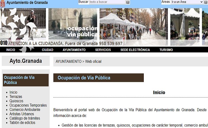 web ocupacion via publica