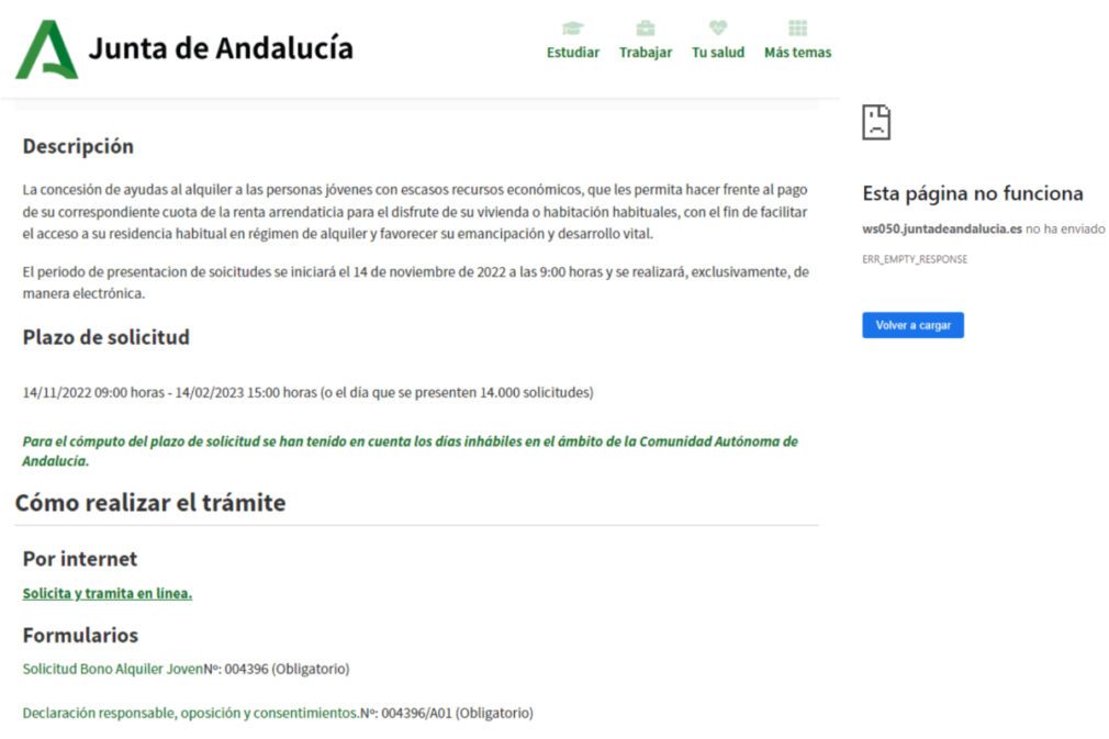 Ayuda bono al alquiler Andalucía