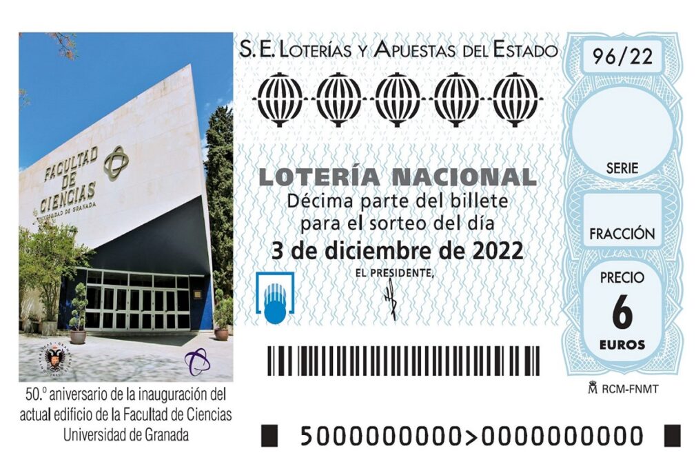 Lotería Nacional dedica un décimo a la Facultad de Ciencias de la Universidad de Granada