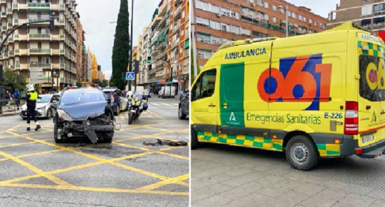 coche y ambulancia implicados accidente granada