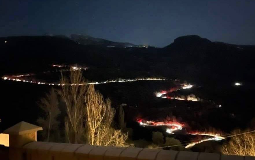 Carretera de Hazallanas, en Güéjar, este domingo