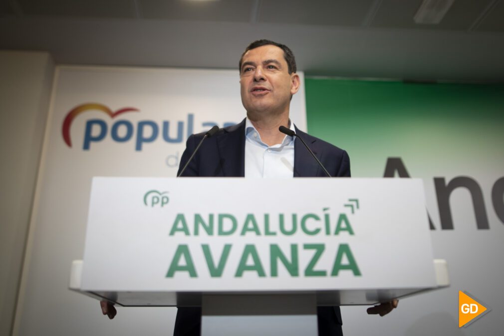 El presidente del Partido Popular de Andalucía, Juanma Moreno, en la Junta Directiva Autonómica que se celebrará en Granada
